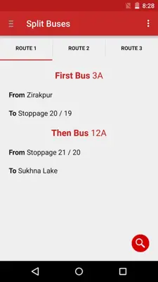 Chandigarh Bus Routes android App screenshot 1